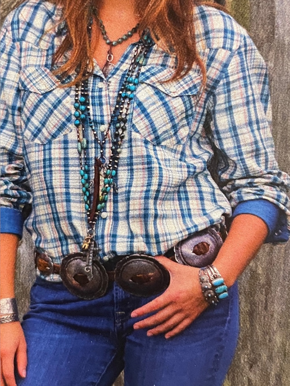 Tasha Polizzi Blue Plaid Button-Up Shirt
